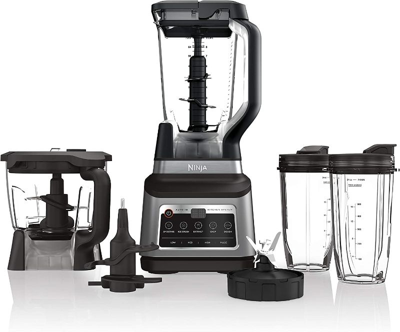 Photo 1 of Ninja BN801 Professional Plus Kitchen System, 1400 WP, 5 Functions for Smoothies, Chopping, Dough & More with Auto IQ, 72-oz.* Blender Pitcher, 64-oz. Processor Bowl, (2) 24-oz. To-Go Cups, Grey
