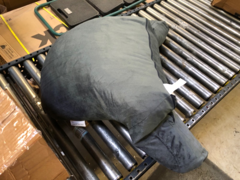 Photo 1 of Reading Pillow Bed Wedge Large Adult Backrest Lounge Cushion with Arms and Pockets Back Support for Sitting Up in Bed / Couch for GERD Heartburn Bedrest by ComfortSpa (Grey)