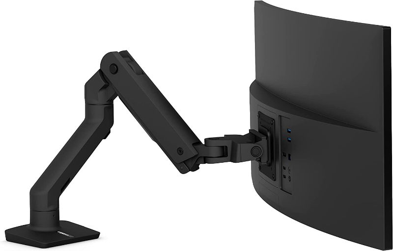 Photo 1 of Ergotron – HX Single Ultrawide Monitor Arm, VESA Desk Mount – for Monitors Up to 49 inches, 20 to 42 lbs, Less Than 8 Inch Display Depth – Matte Black
