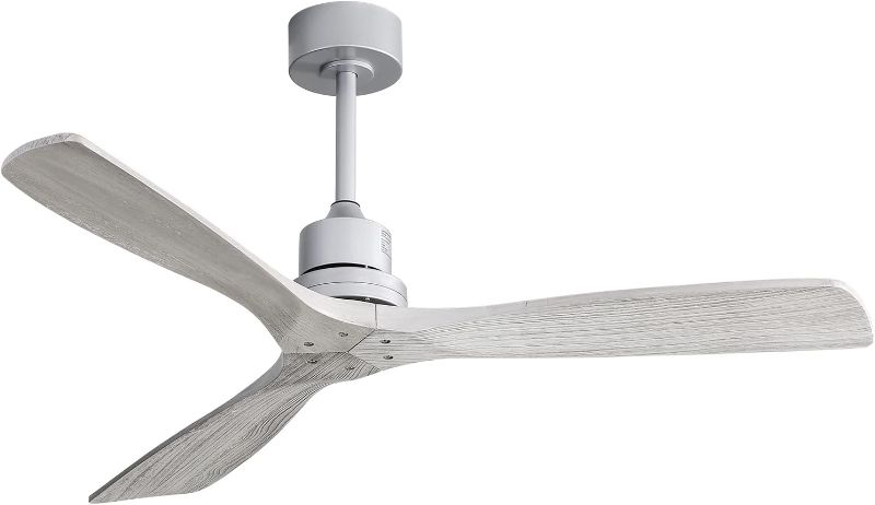 Photo 1 of  52'' Ceiling Fan No Light with Remote Carved Wood Fan Blade Reversible DC Motor Modern Farmhouse Ceiling Fan Without Light
