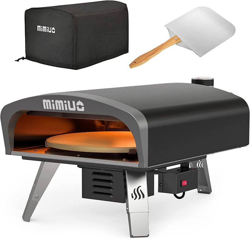 Photo 1 of Mimiuo Outdoor Gas Pizza Oven Black Portable Gas Pizza Grilling Stove with Automatic Rotation System, 13" Pizza Stone & Foldable Pizza Peel - (Tisserie G-Oven Series) - Global Patent
