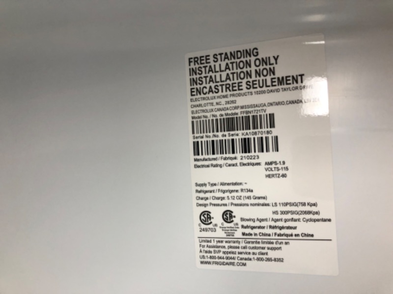 Photo 7 of Frigidaire 17.4 Cu. Ft. 4 Door Refrigerator in Brushed Steel with Adjustable Freezer Storage
