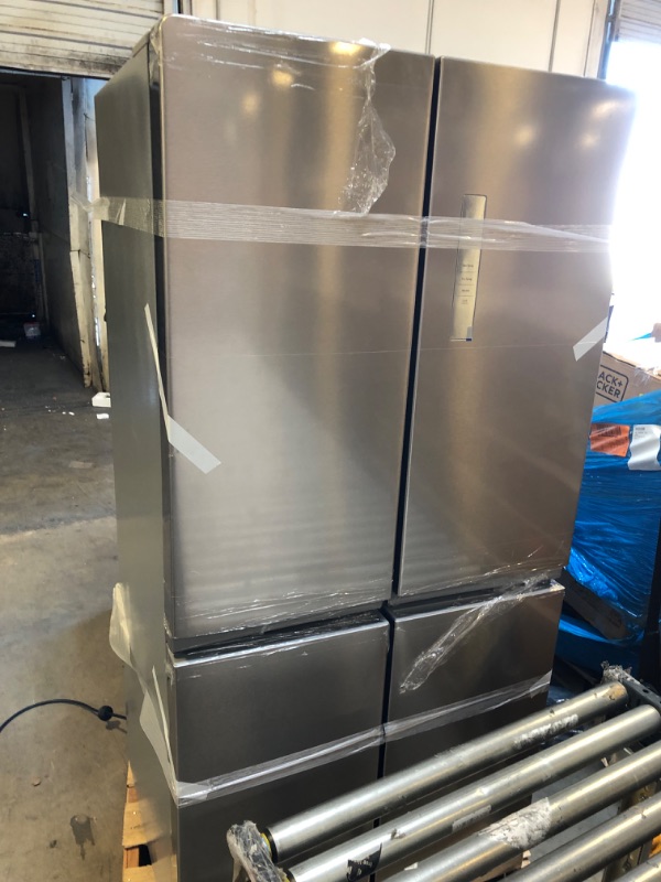 Photo 5 of Frigidaire 17.4 Cu. Ft. 4 Door Refrigerator in Brushed Steel with Adjustable Freezer Storage
