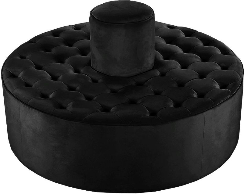 Photo 1 of Banquet Black Velvet Ottoman/Bench