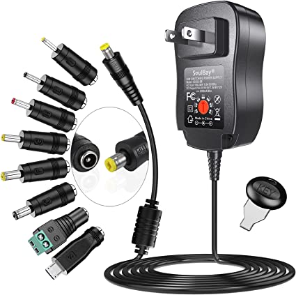 Photo 2 of [Upgraded Version] SoulBay Universal AC/DC Adapter Multi-Voltage Regulated Switching Power Supply with 8 Selectable Adapter Plugs, for 3V to 12V Home Electronics, 2Amps Max