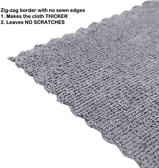 Photo 1 of Arkwright Microfiber Car Cleaning Cloths (16x16, 12-Pack), Edge Less Thick Car Drying Towel for Polishing, Washing, Auto Detailing (Grey)