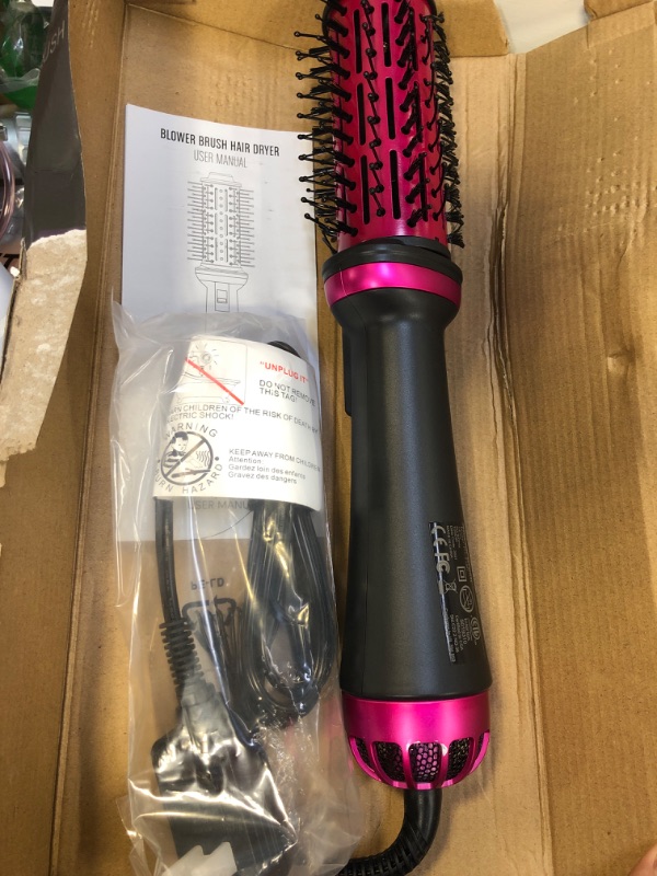 Photo 2 of Hair Dryer Brush, Blow Dryer Brush, Styling Tools & Appliances and Round Hair Dryer Brush in One for Quick Drying, Straightening and Curling Hair (Pink)