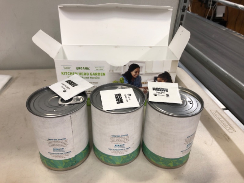 Photo 3 of Back to the Roots Garden-in-a-Can 3-Pack Kitchen Herb Basil Coriander Mint DIY Organic Indoor Herb Growing Kit for Growing Edible Herbs in Your Home Perfect Gift for Cooking