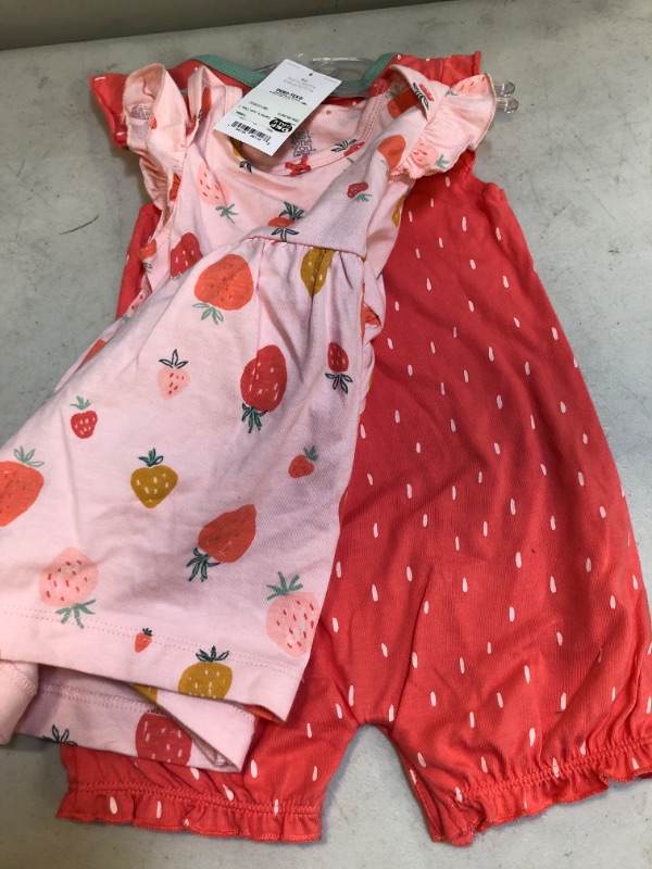 Photo 3 of 6M---Baby Girls' 3pc Strawberry Dress Set - Just One You® Made by Carter's