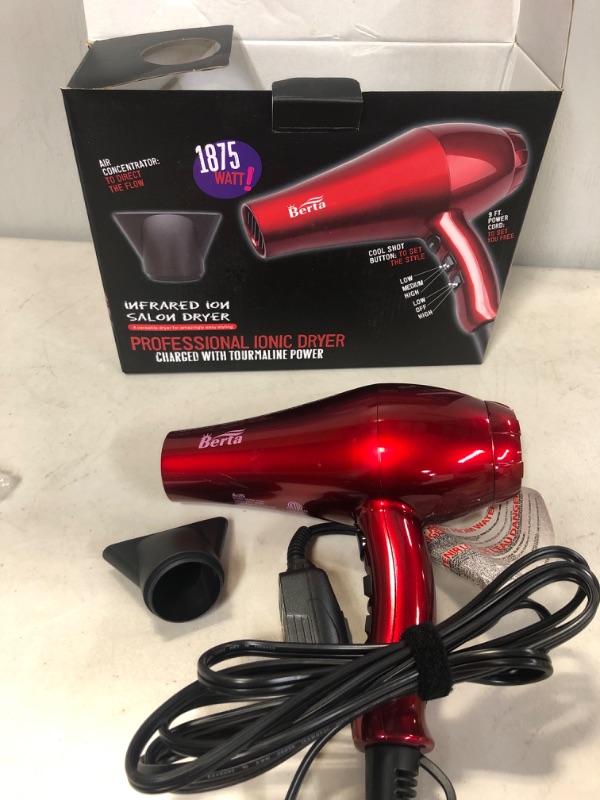 Photo 1 of Hair Dryer 1875W, Professional Infrared Hair Dryer, Negative Ionic Blow Dryer, Fast Drying, Ceramic Blow Dryer with Nozzle, 3 Temperature 2 Speed ??Adjustable Setting, Cool Button