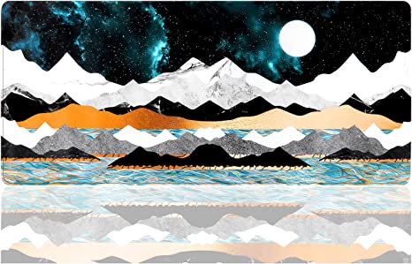 Photo 1 of iLeadon Large Desk Protector 35.1" x 15.75" Thick, Cute Desk Decor, Office Desk with Non-Slip Rubber Base for Home Office Work Accessories, Mountain Moon