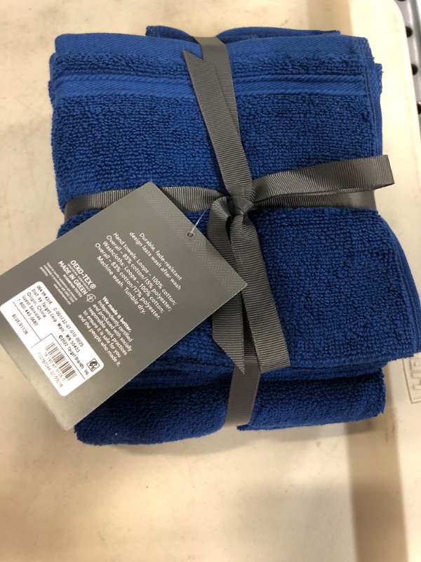 Photo 1 of 6pc Performance Bath Towel Set Blue - Threshold--(4 washcloth--2Hand towels)