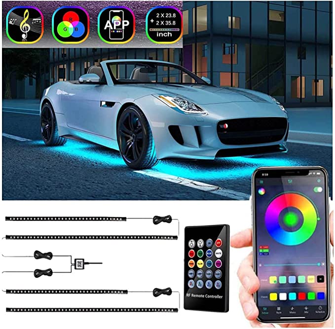 Photo 1 of Car Underglow Lights, RGB Car Led Lights Exterior Automotive Neon Accent Light Kits with App and Remote Control for SUVs, Trucks