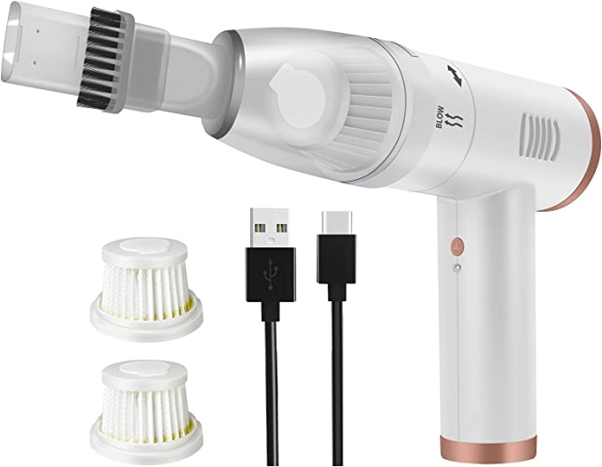 Photo 1 of Small Cordless Air Duster & Vacuum 2 in 1, Powerful 70000RPM, 7500mah, Electric Air Blower Replaces Air Cans , Computer Keyboard Vacuum Cleaners, Portable Compressed Air Duster for Home/Office/Car, Black------factory sealed