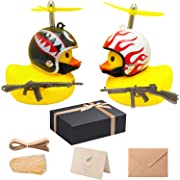 Photo 1 of Bechoicen Car Duck Decoration, Yellow Rubber Duck for Car Ducks, Car Ornaments, Cute Cool Duck with Light, Gift Set for Family, Friends and Kids