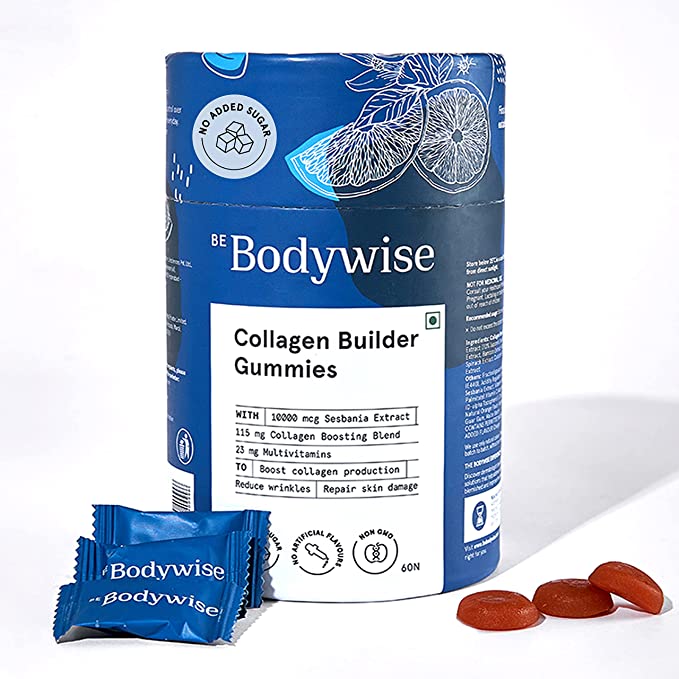 Photo 1 of  Bodywise Collagen Gummies, Vegan Collagen Supplements for Women and Men, for Hair, Skin Care and Nail Support, Gluten Free and Non-GMO, Multivitamin Gummies, Peptides, 60 Gummies, Orange Flavor---exp date 10-2023