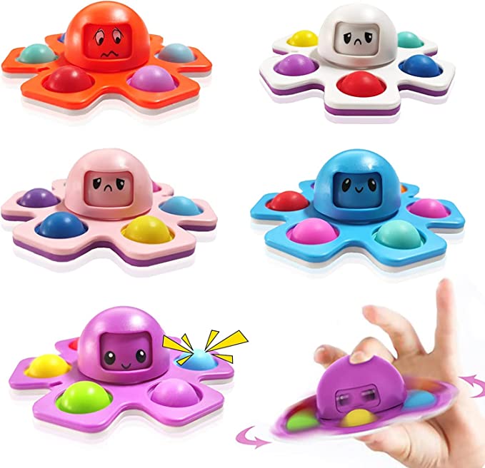 Photo 1 of Fidget Face Relief Toy Sensory Visual Pop Fidget Popper Adult Kids Stress Finger Octopus Toy Girls and Boys Valentine's Day Birthday Gifts Kids Fun Toys Changing Toys