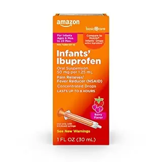 Photo 1 of Amazon Basic Care Infants' Ibuprofen Oral Suspension Drops, 50 mg per 1.25 mL, B---exp date 01-2023