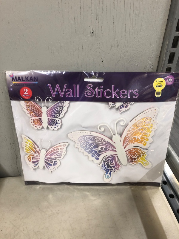 Photo 2 of Butterfly Wall Stickers 3D Decor Glow in the Dark After Light Exposure 8 Easy Stick Removable Wall Decorations Malk Signs