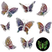 Photo 1 of Butterfly Wall Stickers 3D Decor Glow in the Dark After Light Exposure 8 Easy Stick Removable Wall Decorations Malk Signs
