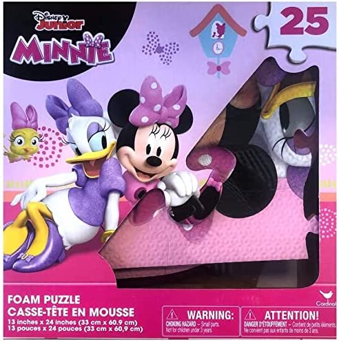 Photo 1 of Minnie Mouse Foam Mat - Disney Minnie Floor Educational Puzzle, Minnie and Daisy Duck Foam for Kids Play Area Floor and Birthday Parties, 25 Pieces, 13 x 24 Inches---factory sealed
