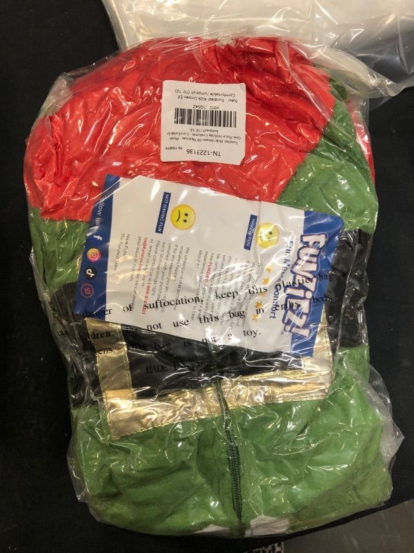 Photo 1 of FUNZIEZ! Kids Unisex Elf Pajamas - Plush One Piece Holiday Costume - Comfortable Jumpsuit (10-12)
