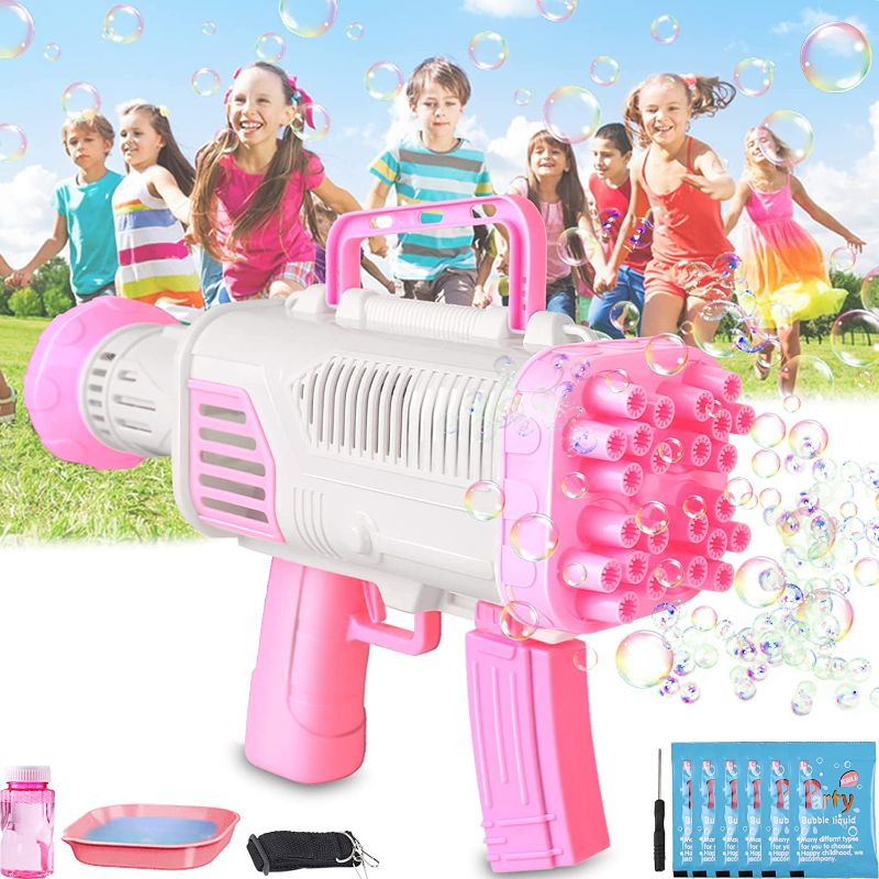 Photo 1 of 2022 Rocket Bubble Gun Machine for Summer , 5000+ Bubbles Per Min,7 Packs Bubble Solution, Big Bubble Blowers Maker for Wedding Party Outdoor Toy, Great Gift Idea for Adults Boys Girls
