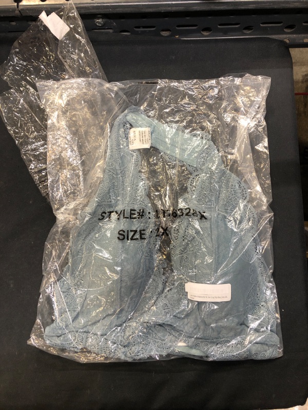 Photo 1 of Womens Racerback Scalloped Brallete Blue Grey, 2XL 