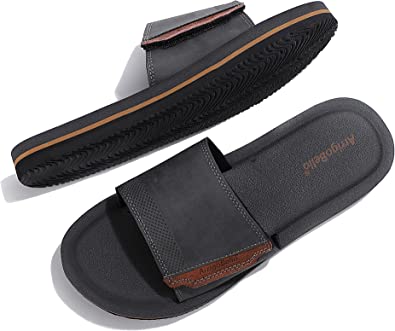 Photo 1 of ARRIGO BELLO Men's Slides Sandals Adjustable Slip on Slippers Open Toe Sport Athletic Sandals Indoor Outdoor, Size 9
