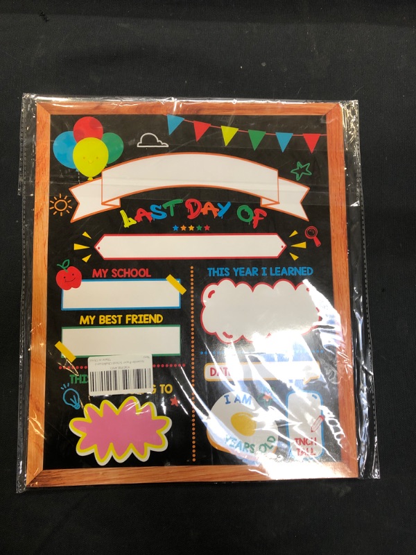 Photo 2 of 14 Pack First Day of School Board Sign, 12" x 10" Back to School Signs for Preschool/Pre-K/Kindergarten, 1st and Last Day of School Chalkboards for Kids/Girls/Boys, Reusable Double Sided Photo Prop
