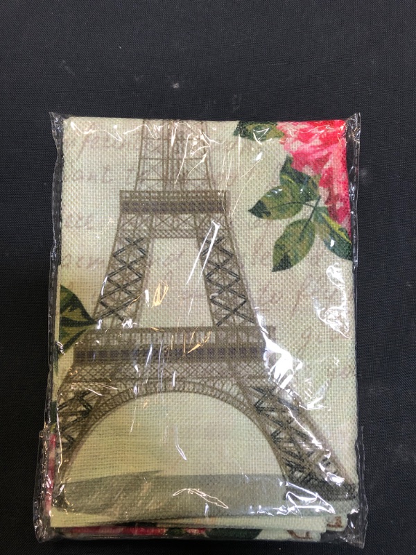 Photo 2 of HGOD DESIGNS Paris Pillow Covers,Vintage Paris Flower and Eiffel Tower Postcard Satin Cushion Pillowcase Square Standard Home/Sofa Decorative for Men/Women 18x18 inch Green, Red
