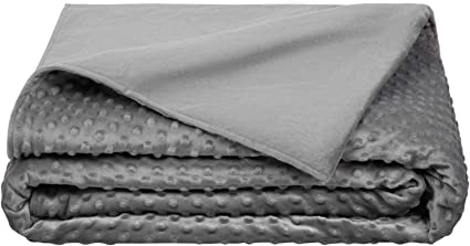 Photo 1 of 5 STARS UNITED Weighted Blanket Cover – 60”x80”, Grey, Minky Dot | Solid Minky Fleece - Removable Duvet Cover Only
