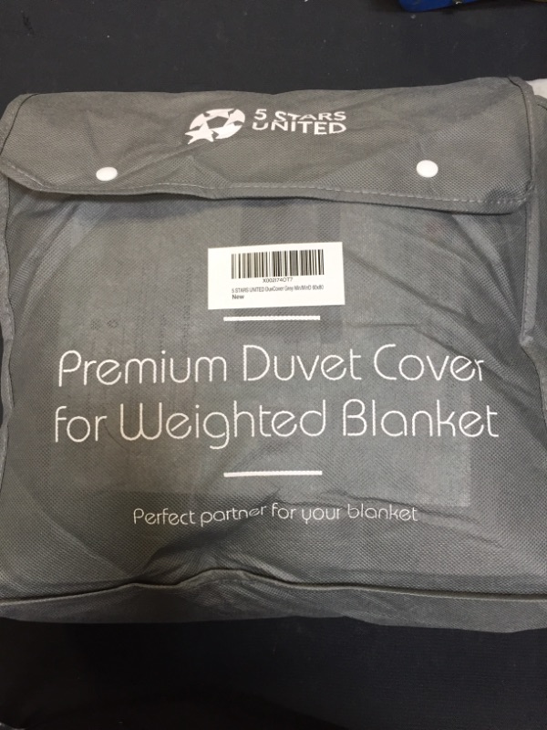 Photo 2 of 5 STARS UNITED Weighted Blanket Cover – 60”x80”, Grey, Minky Dot | Solid Minky Fleece - Removable Duvet Cover Only
