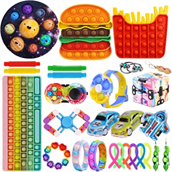 Photo 1 of Fidget Toys 28 Packs,Alpaca Silicone Stress Toys,Cheap Sensory Toys Fidget for Kids Adults Relieves Stress and Anxiety Fidget Toy Squeeze Toy for Birthday Party Gift (Q-Keyboard-1)