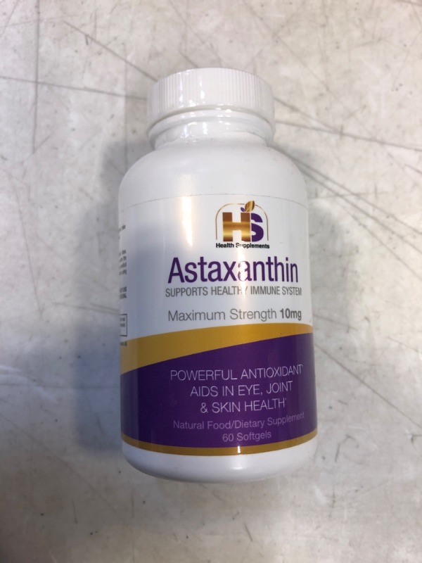 Photo 2 of Astaxanthin 10 mg, Powerful Antioxidant, Anti-Inflammatory Supplement (60 caps) from Red Marine Algae. A Supplement for Boosting Your Immune System. Benefits Eye Health, Muscle Recovery, Joint Health
