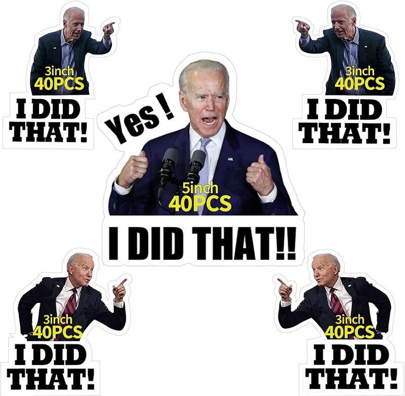 Photo 1 of 200PCS I Did That Biden Stickers (3”&5”), Funny I Did That Sticker Mixed 5 Different Patterns, Pointed to Your Left and Right, Humor/Funny Bumper Joe Biden Sticker Decal