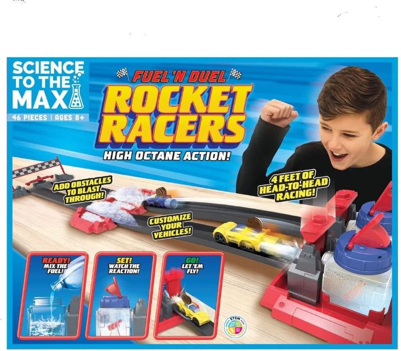 Photo 1 of Be Amazing! Toys Science to The Max DIY Rocket Race Car Science Experiment for Kids & Teens - STEM Chemistry Kit for Boys and Girls - Make Your Own Water Race Rocket with Race Track for Ages 8+
