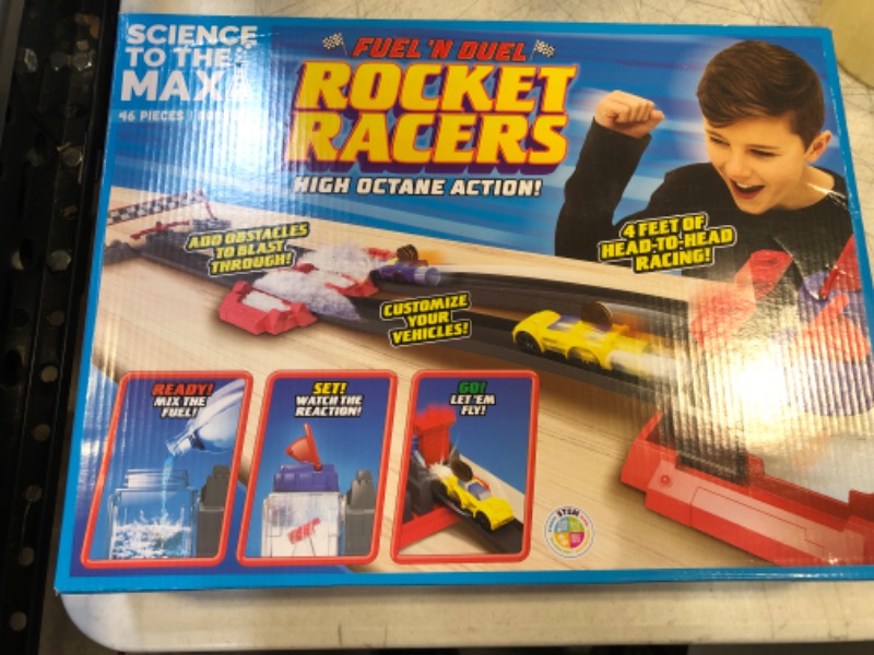 Photo 2 of Be Amazing! Toys Science to The Max DIY Rocket Race Car Science Experiment for Kids & Teens - STEM Chemistry Kit for Boys and Girls - Make Your Own Water Race Rocket with Race Track for Ages 8+

