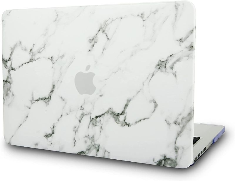 Photo 1 of KECC Compatible with MacBook Pro 13 inch Case 2016-2022 Release M2 A2338 M1 A2289 A2251 A2159 A1989 A1706 A1708 Touch Bar Protective Italian Leather Hard Shell (White Marble Leather)
