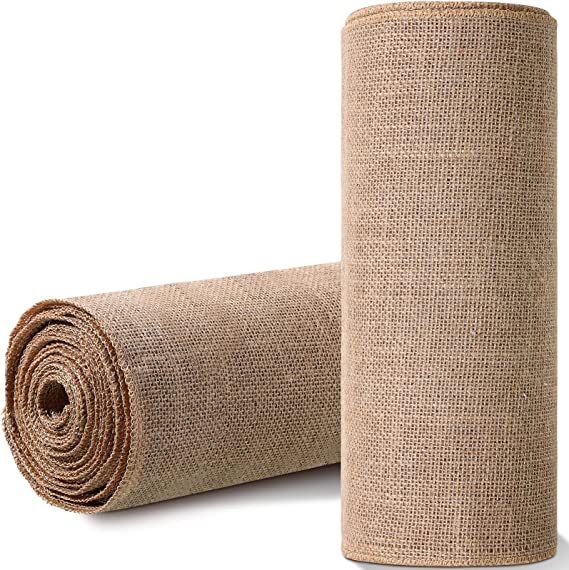 Photo 1 of 11 Yards Burlap Table Runner Wedding Table Runner Party Wedding Bridal Table Decor Natural Burlap Tree Protector Wraps Burlap Wrap Plants Bandage for Keeping Warm Moisturizing Frost Guard (18 Inches)
