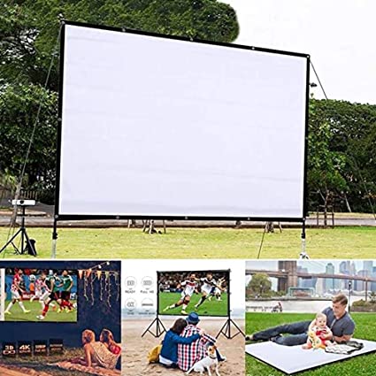 Photo 1 of Askfairy HD Projector Screen, 16:9 Projection Screen Outdoor Indoor Portable Polyester Fabric Household Movie Screen