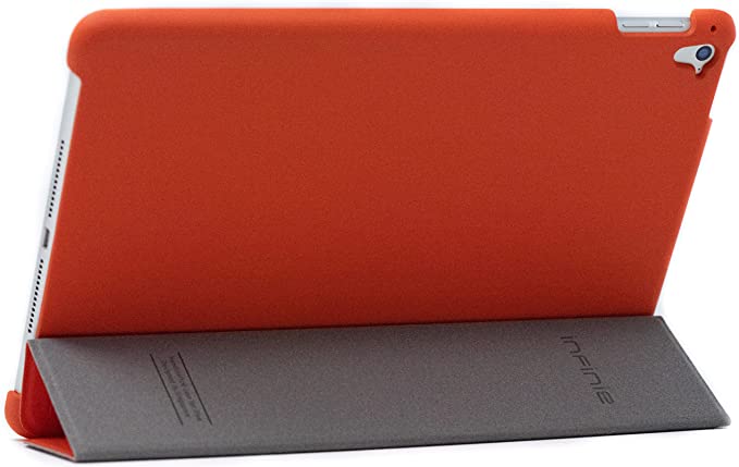 Photo 1 of Protective Slim Case for iPad Pro 9.7" (2016 Release, A1673/A1674/A1675) with Scratch-Resistant Lining & Magnetic Closure Auto Sleep/Wake Feature (Orange)
