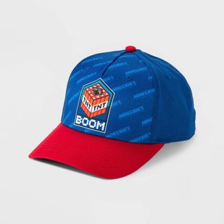 Photo 1 of Boys' Minecraft Americana Baseball Hat - Blue/Red

