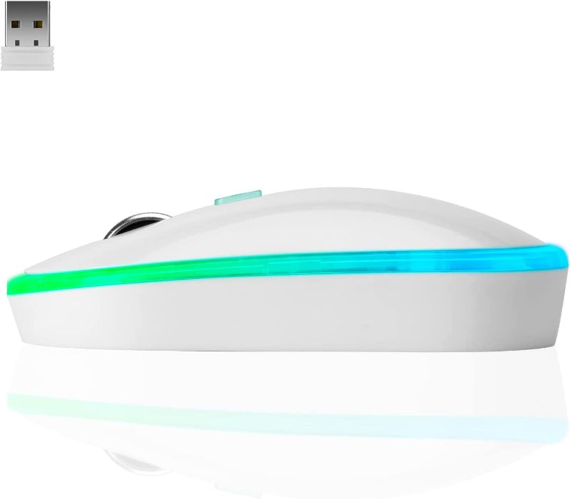 Photo 1 of CHONCHOW Wireless LED Mouse Gaming Silent with Rechargeable Battery Adjustable 1600DPi Backlit Switch 2.4G USB Receiver Compatible with Mac Windows 7/8/10 Xbox one s PS4 for PC Laptop Game Office
