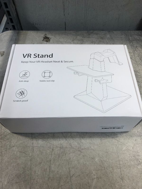 Photo 1 of TCTEC VR Stand, VR Headset Stand VR Display Holder Storage Virtual Reality Headset Desktop Display Stand for Oculus Quest 2, Quest, Rift, Rift S, Valve Index Headsets & Touch Controllers(White) --FACTORY SEALED --
