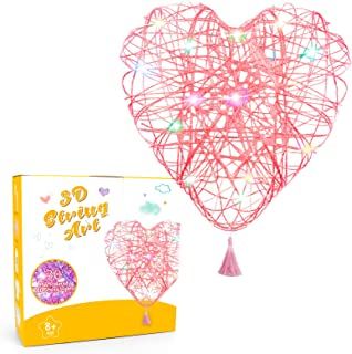 Photo 1 of DIY Crafts for Girls Ages 8-12, Gentle Monster 3D String Kits Arts and Crafts for Kids, Heart Nightlight Lantern with 30Pcs