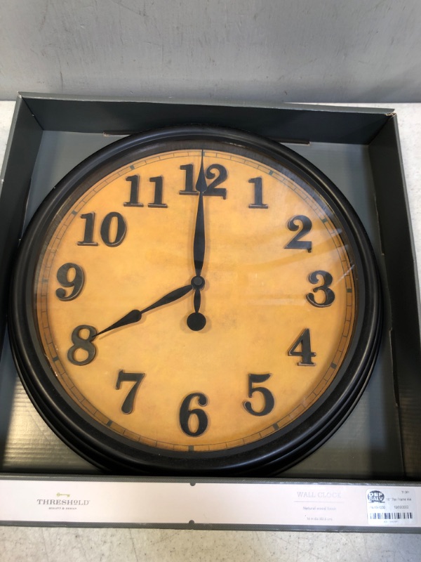 Photo 1 of 16" Thin Frame Wall Clock Red/Brown - Threshold™
[[NOT TESTED]]
