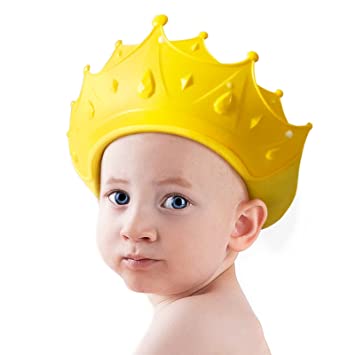 Photo 1 of Baby Shower Cap Waterproof Shampoo hat for Children Toddler Girls Boys Protect ears eyes.Adjustable Silicone Bathing Crown.
