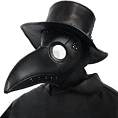 Photo 1 of  Black PU Leather Plague Doctor Mask