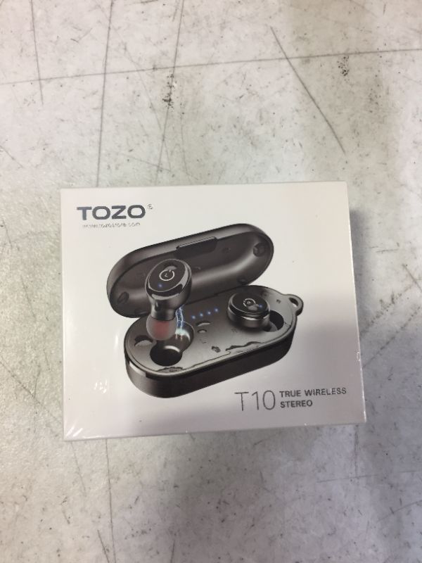 Photo 2 of TOZO T10 Bluetooth 5.3 Wireless Earbuds with Wireless Charging Case IPX8 Waterproof Stereo Headphones in Ear Built in Mic Headset Premium Sound with Deep Bass for Sport Black
FACTORY SEALED